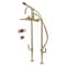 Aqua Vintage CCK8107DKL Freestanding Tub Faucet with Supply Line, Stop Valve, Brushed Brass CCK8107DKL - alternate 1